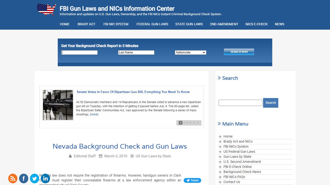 Nevada Background Check and Gun Laws - FBI Gun Laws and NICs ...