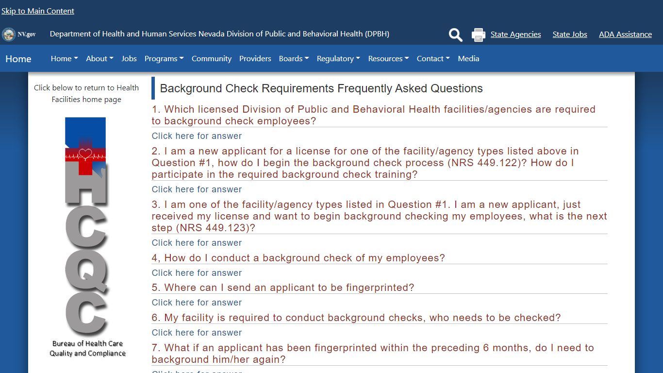 Background Check Requirements - Nevada